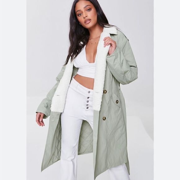 Forever 21 Jackets & Blazers - Forever 21 Double-Breasted Belted Trench Coat M
